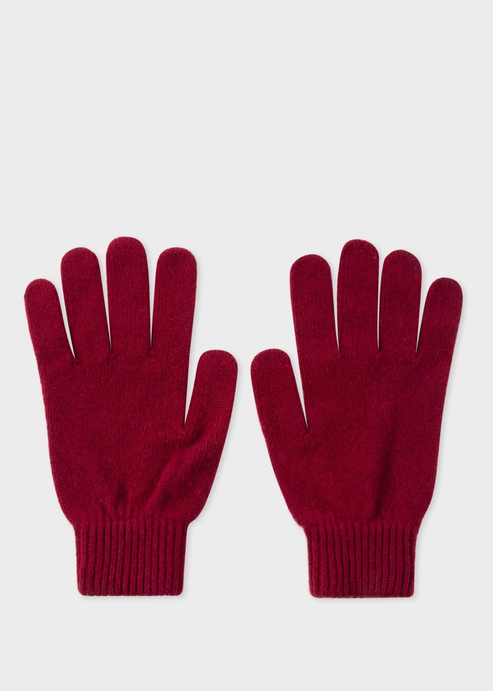 Paul Smith Men's Burgundy Cashmere-Blend Gloves