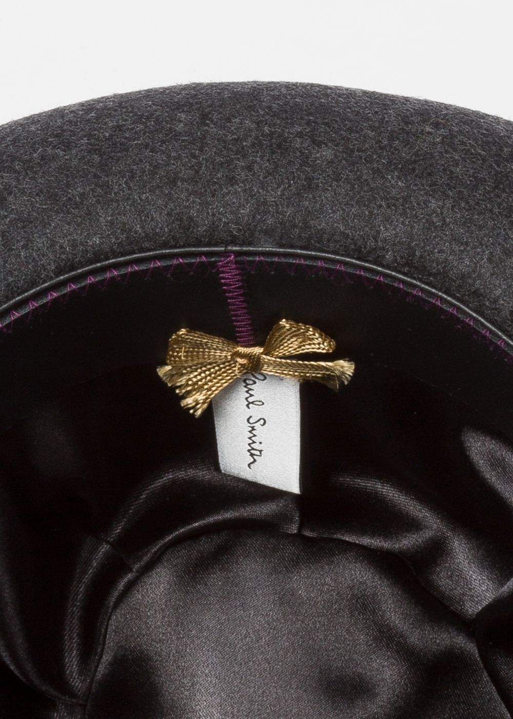 Paul Smith Men's Charcoal Grey 'love' Embroidery Wool-Felt Cap