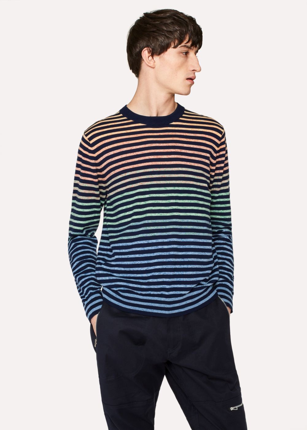 Paul Smith Men's Multi-Colour Gradient Stripe Sweater