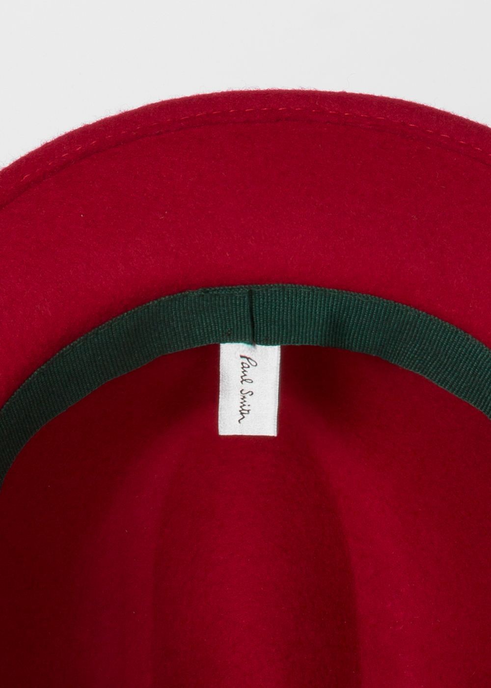 Paul Smith Men's Red Mohair-Band Wool Trilby Cap