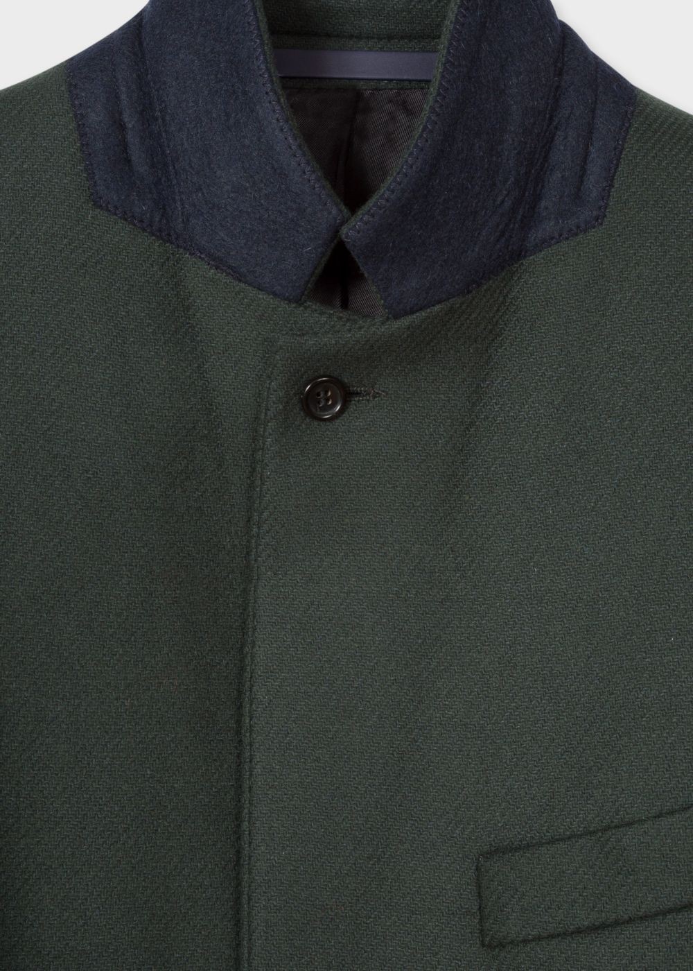 Paul Smith Men's Dark Green Wool-Cashmere Overcoat