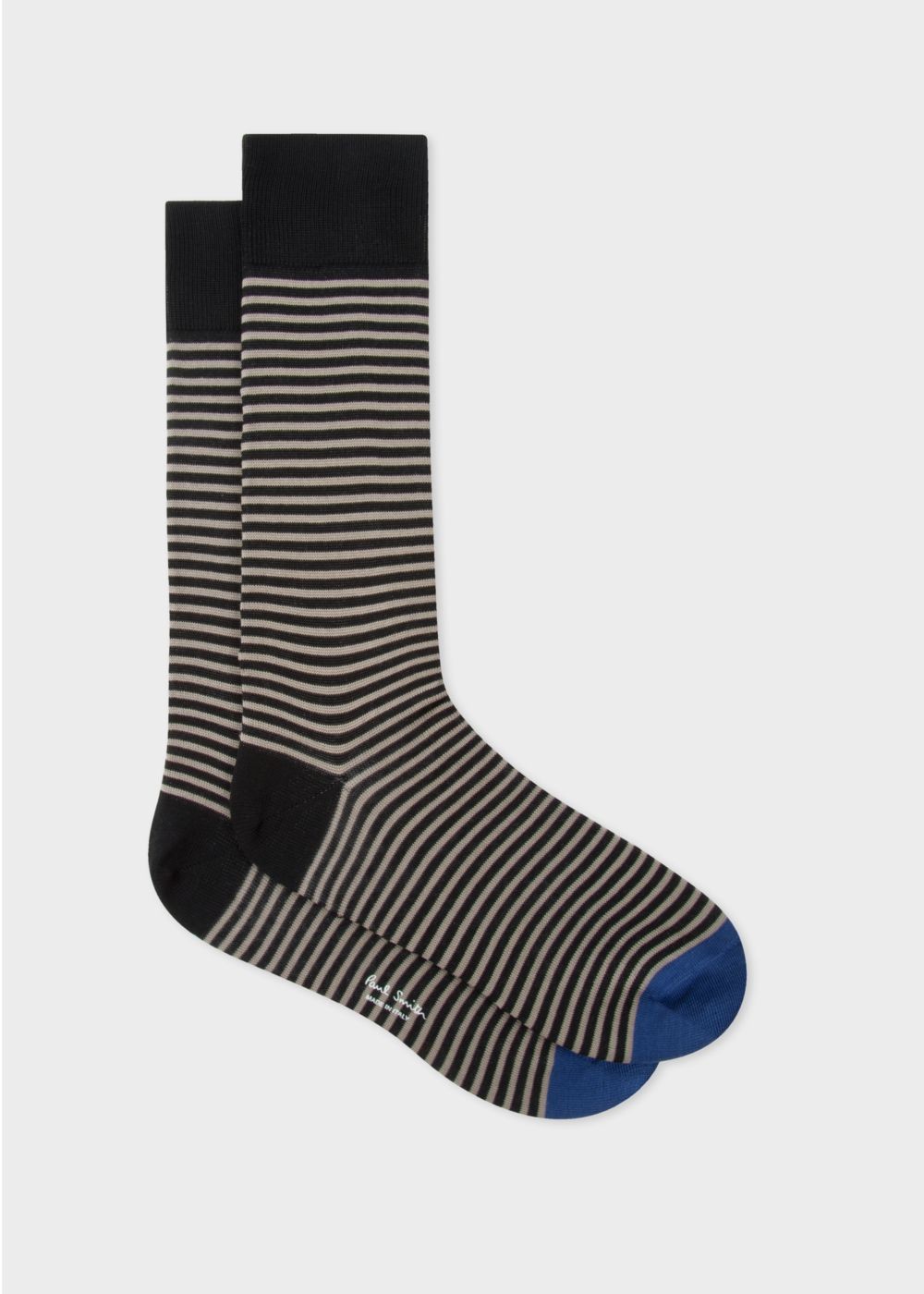 Paul Smith Men's Taupe And Black Thin Stripe Socks