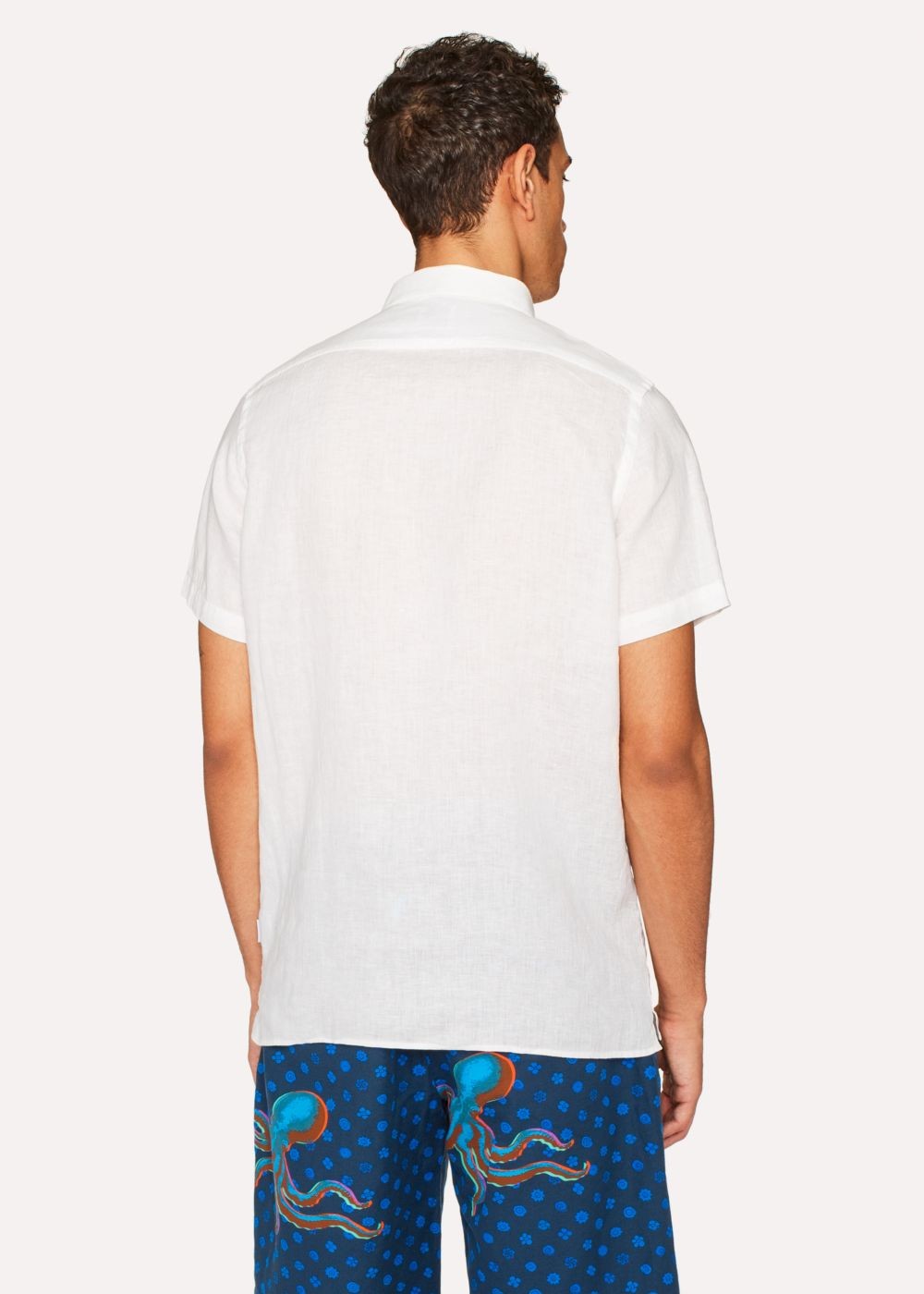 Paul Smith Men's Classic-Fit White Linen Short-Sleeve TShirts