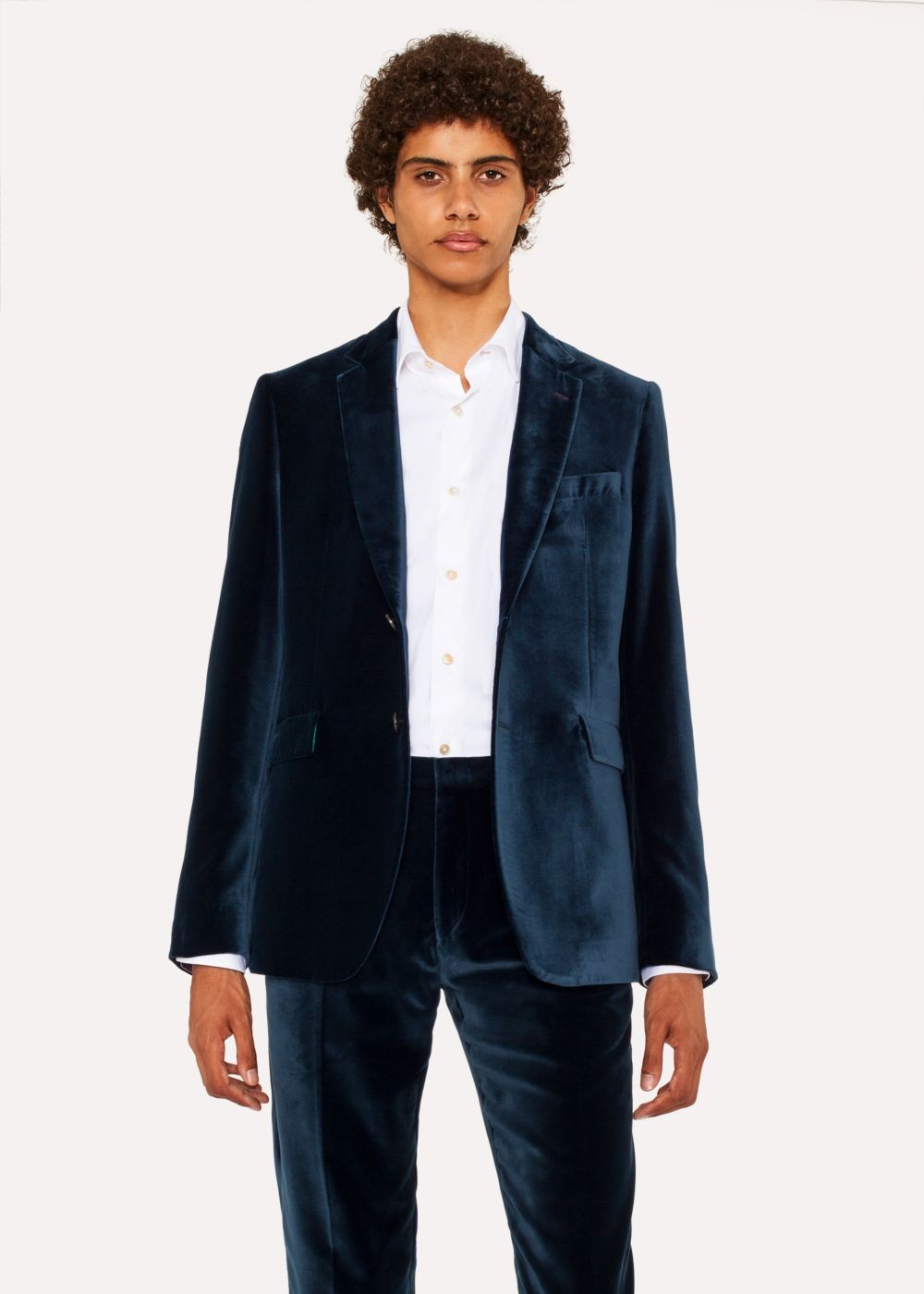 Paul Smith Men's Slim-Fit Slate Blue Velvet Suit