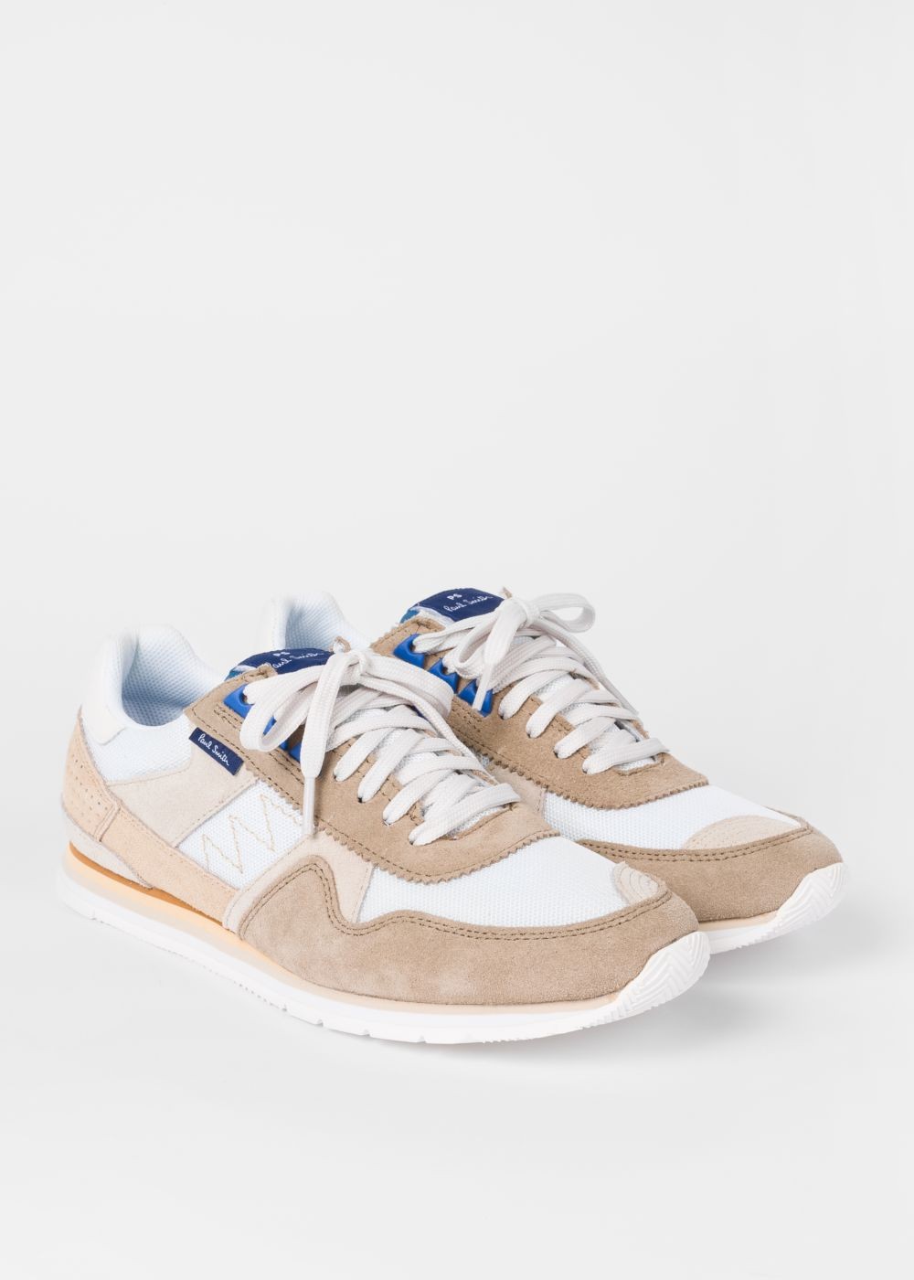 Paul Smith Mens's Taupe And White 'vinny' Shoe With Suede Panels