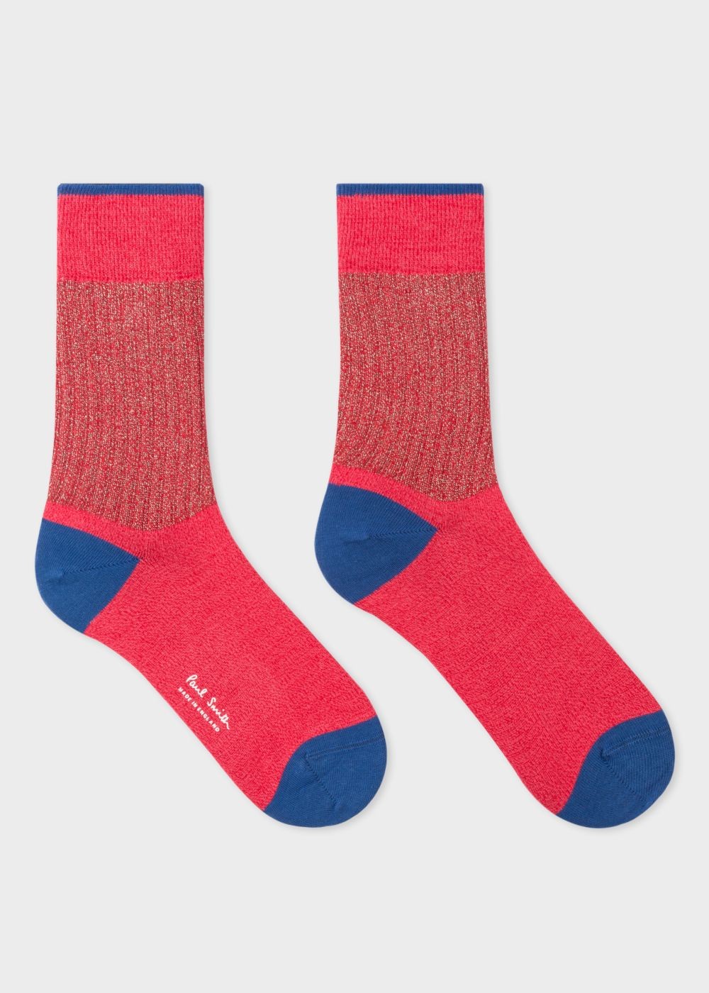 Paul Smith Women's Raspberry Socks With Ribbed Silver Detail