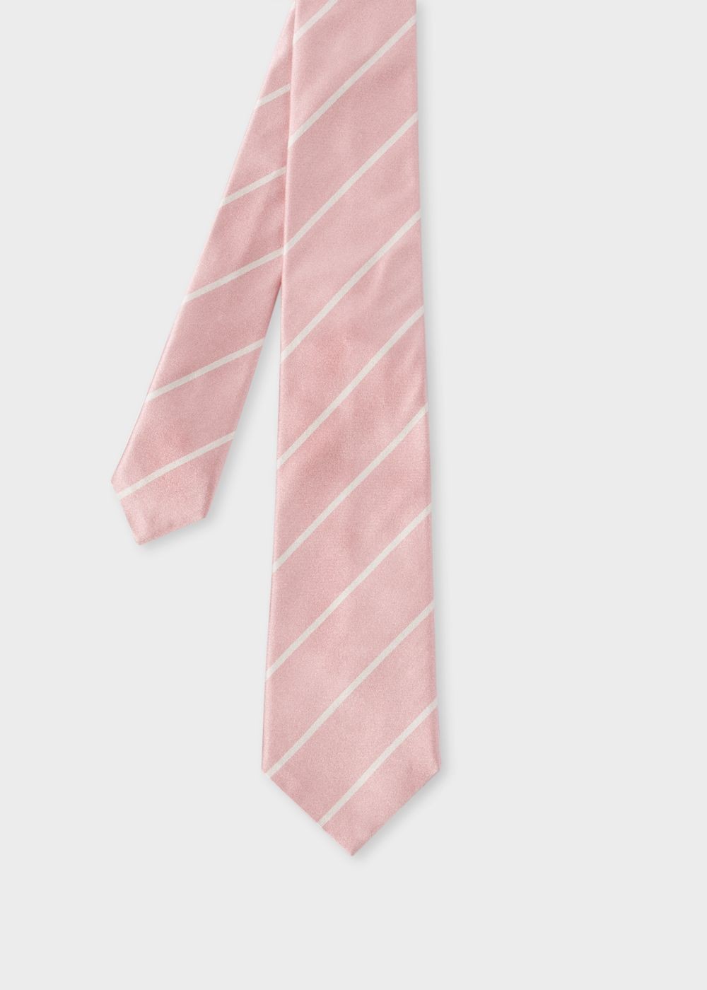 Paul Smith Mens's Dusty Pink Diagonal Stripe Silk Tie