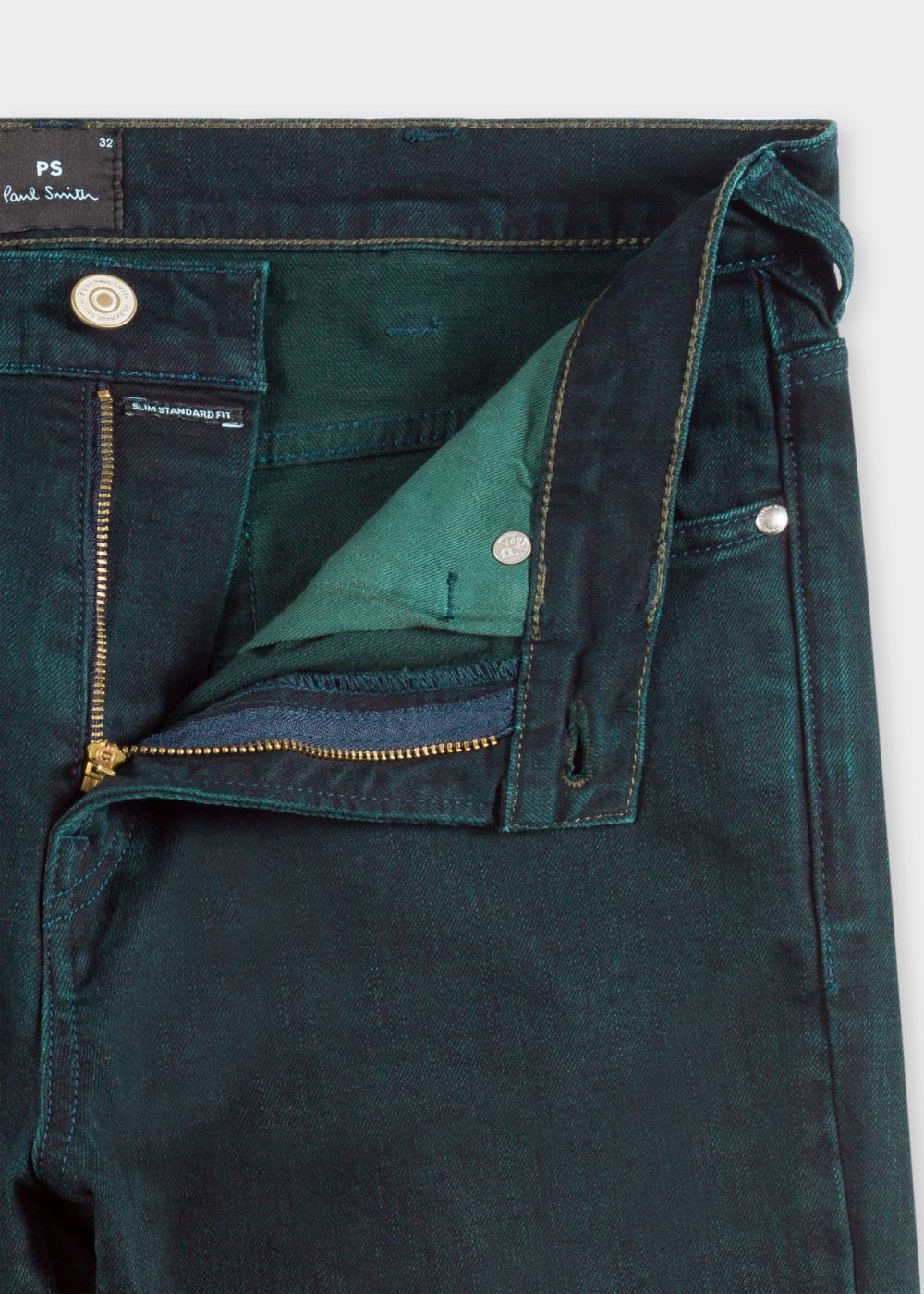 Paul Smith Mens's Slim-Standard Navy .8Oz 'super Soft Cross-Hatch' Jeans