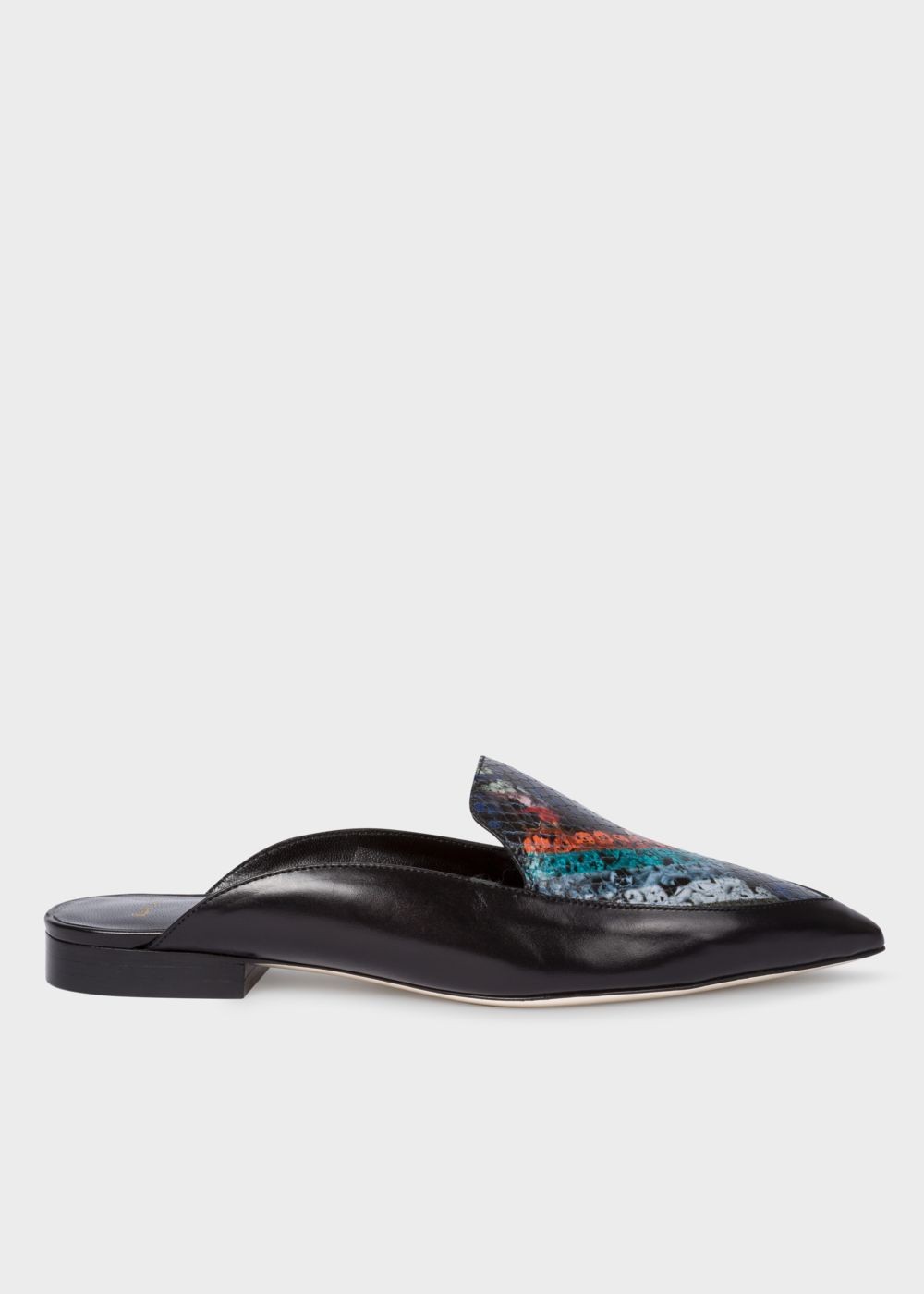 Paul Smith Women's Dark Navy 'celesta' Snake-Effect Leather Mules Shoe