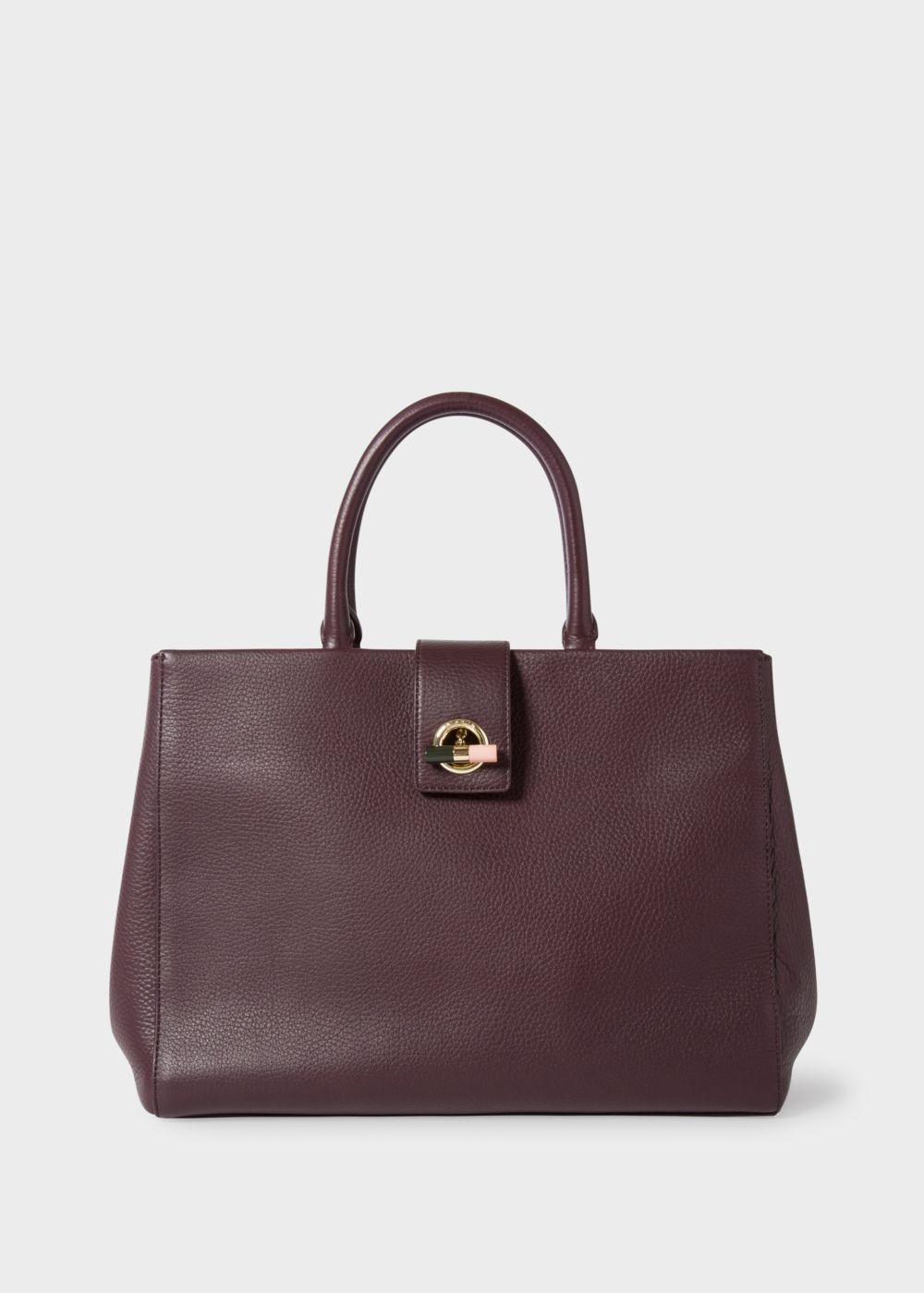 Paul Smith Lady's Burgundy T-Bar Leather Tote HandBags