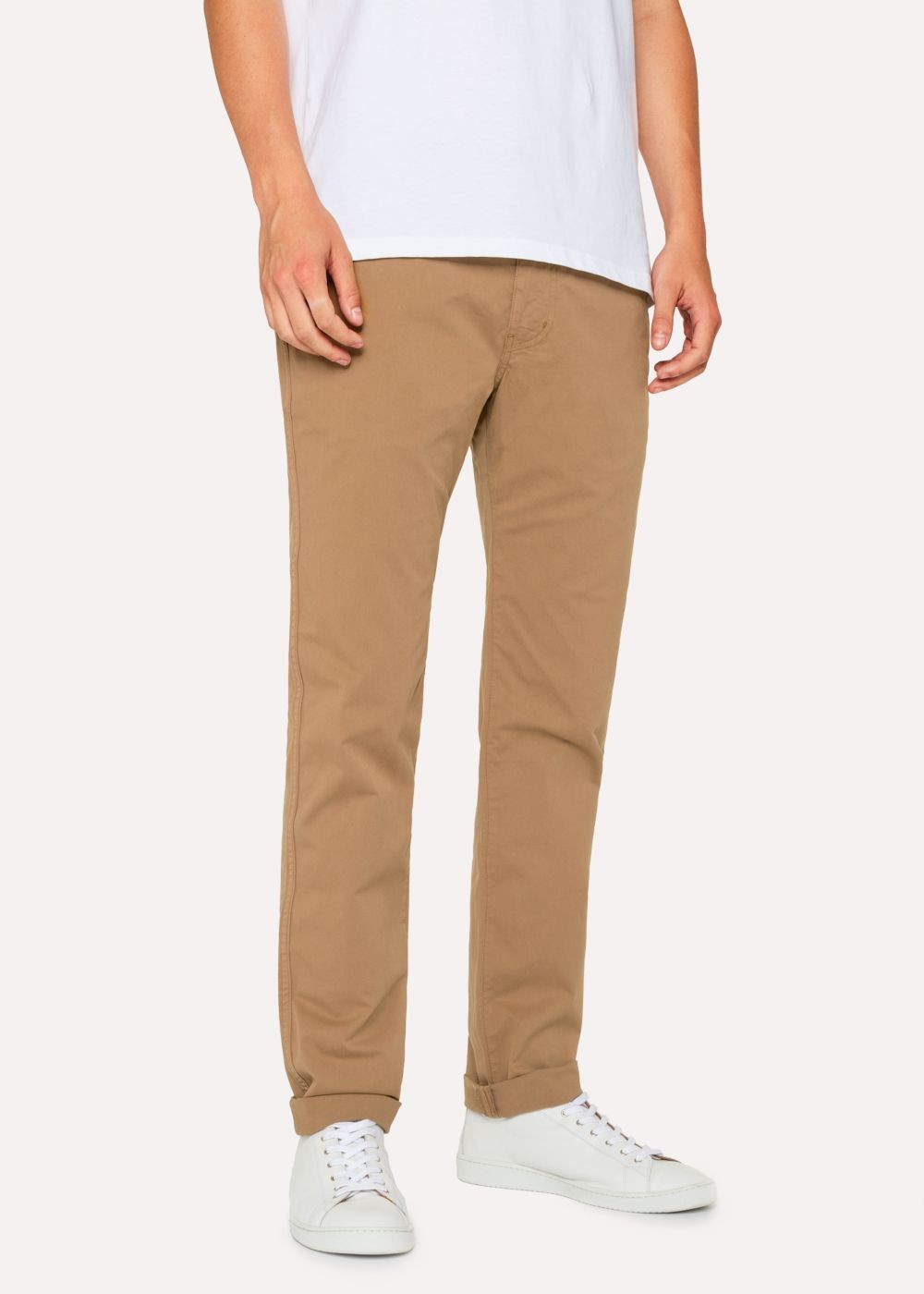 Paul Smith Men's Slim-Fit Sand Stretch Pima-Cotton Chinos Clothing