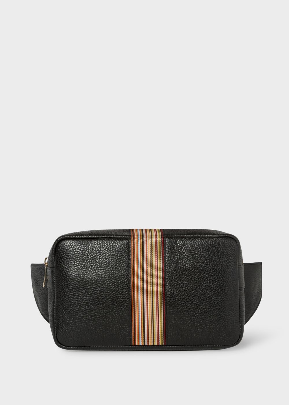 Paul Smith Men's Black Signature Stripe Leather Bum Handbag