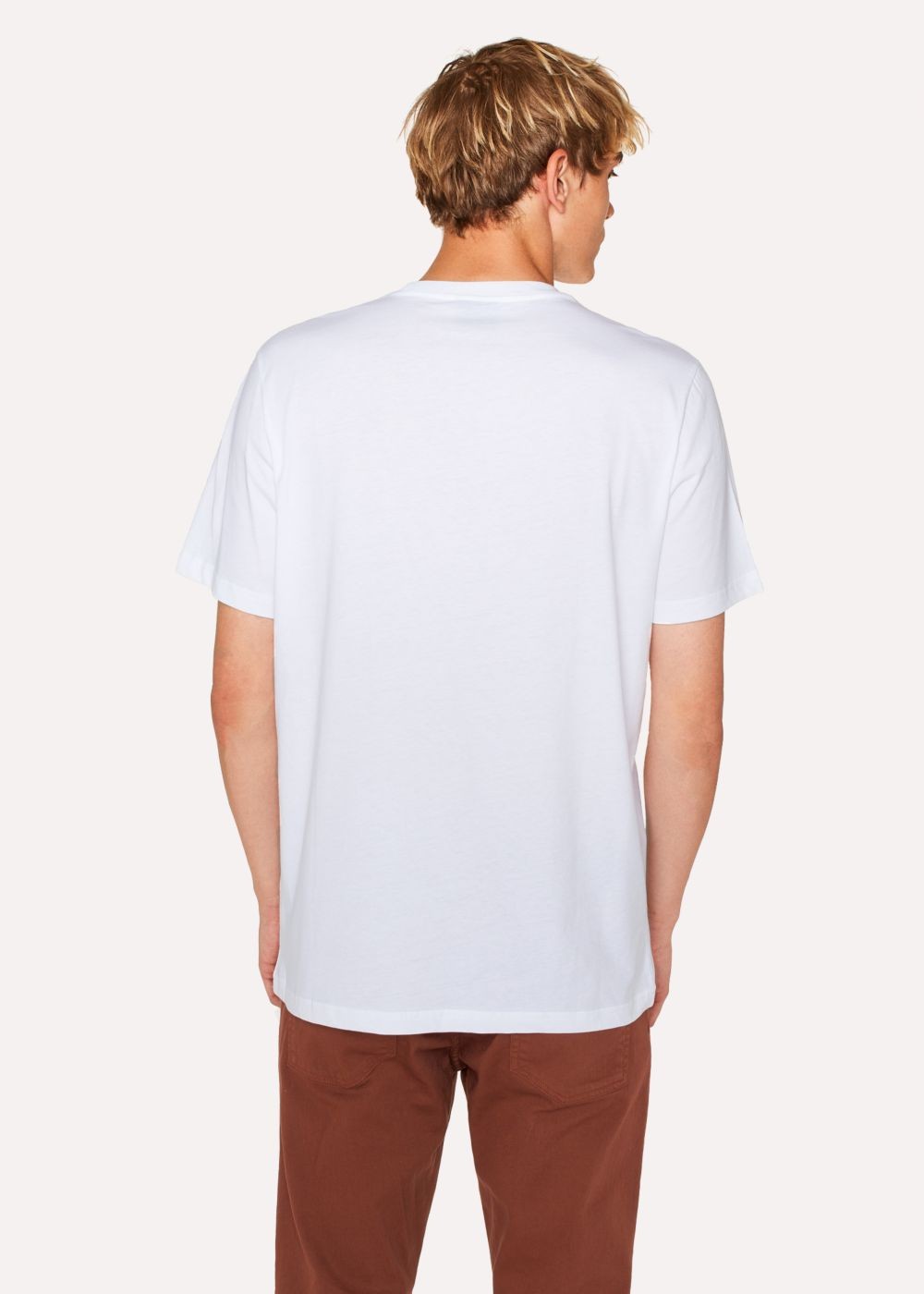 Paul Smith Men's White 'cycle Stripe' Logo Organic-Cotton Tee