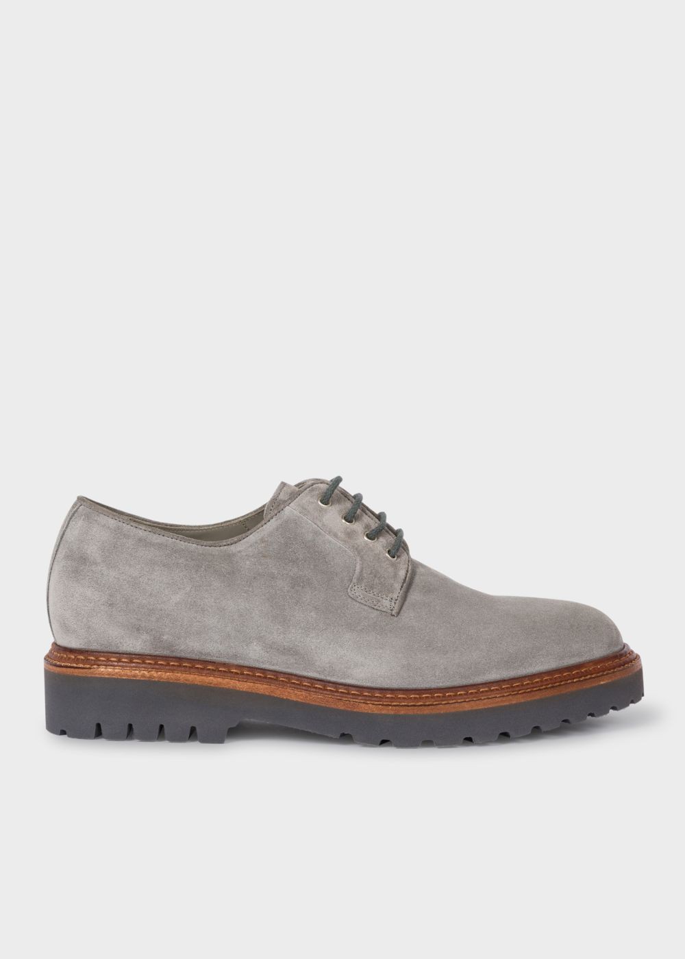 Paul Smith Mens's Grey Suede Leather 'rod' Derby Shoes
