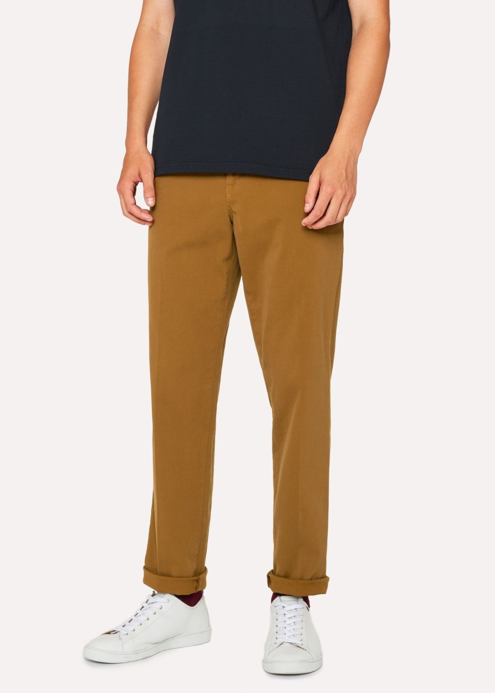 Paul Smith Men's Tapered-Fit Tan Stretch-Cotton Chinos Clothing