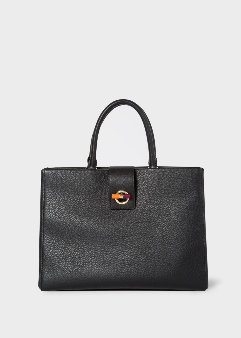 Paul Smith Women's Black T-Bar Leather Tote HandBag