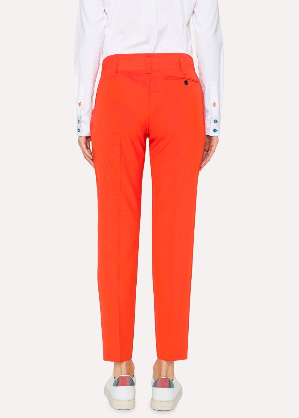 Paul Smith Womens's Classic-Fit Poppy Red Wool Pants