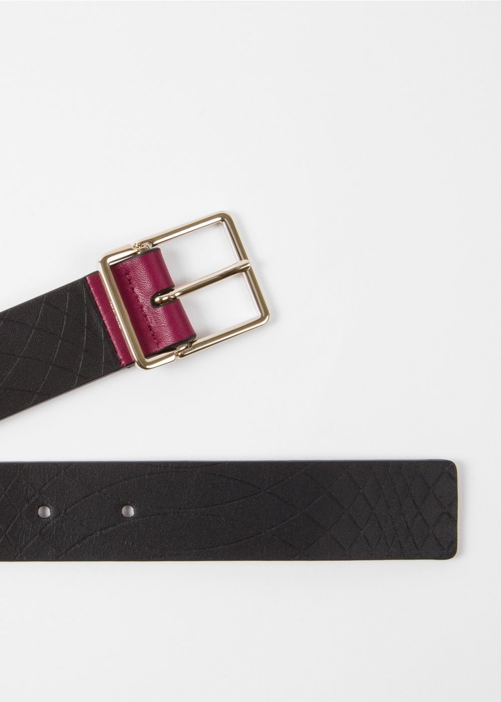Paul Smith No. - Men's Black Leather Belt With Contrast End