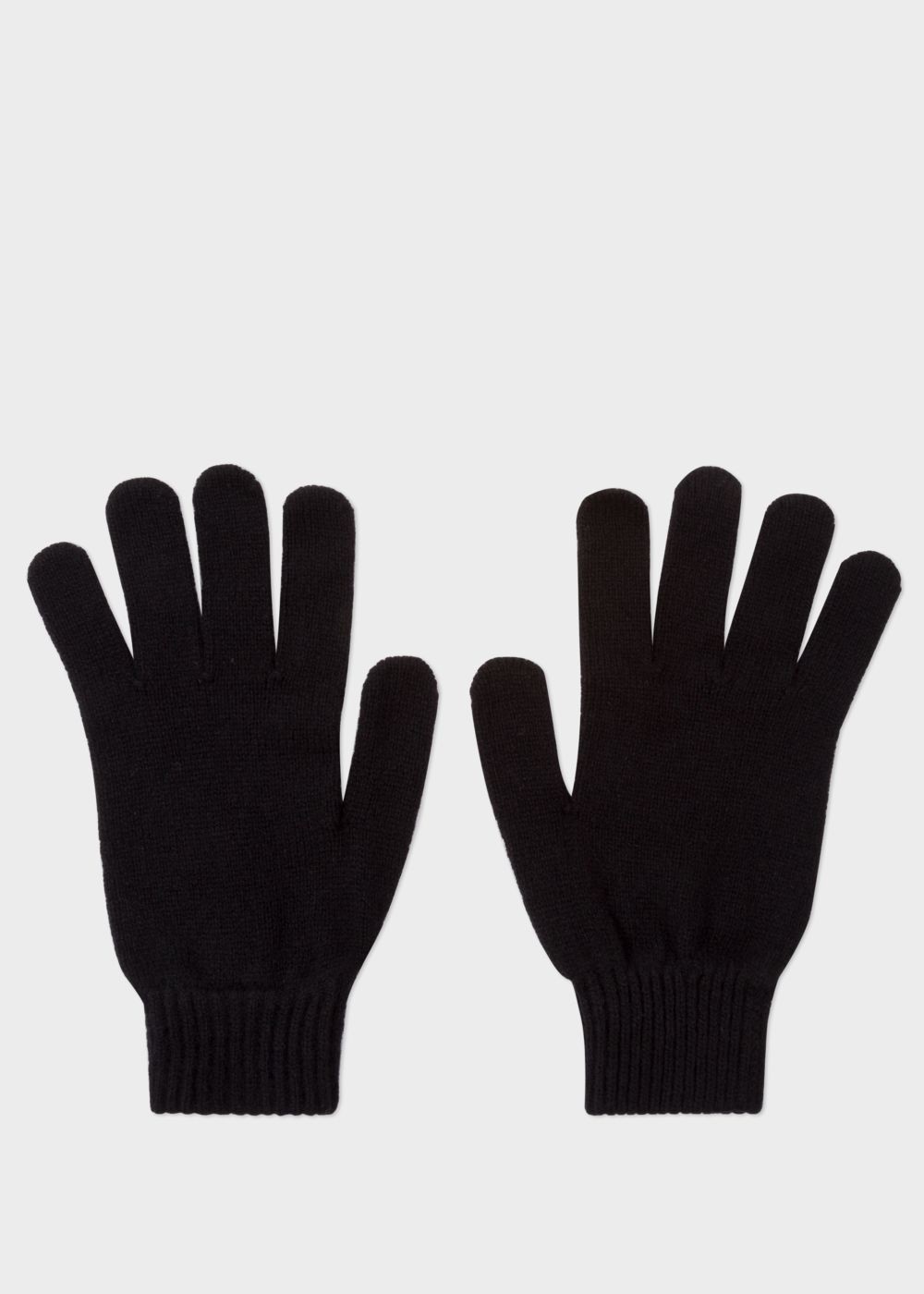 Paul Smith Men's Black Cashmere And Merino Wool Gloves
