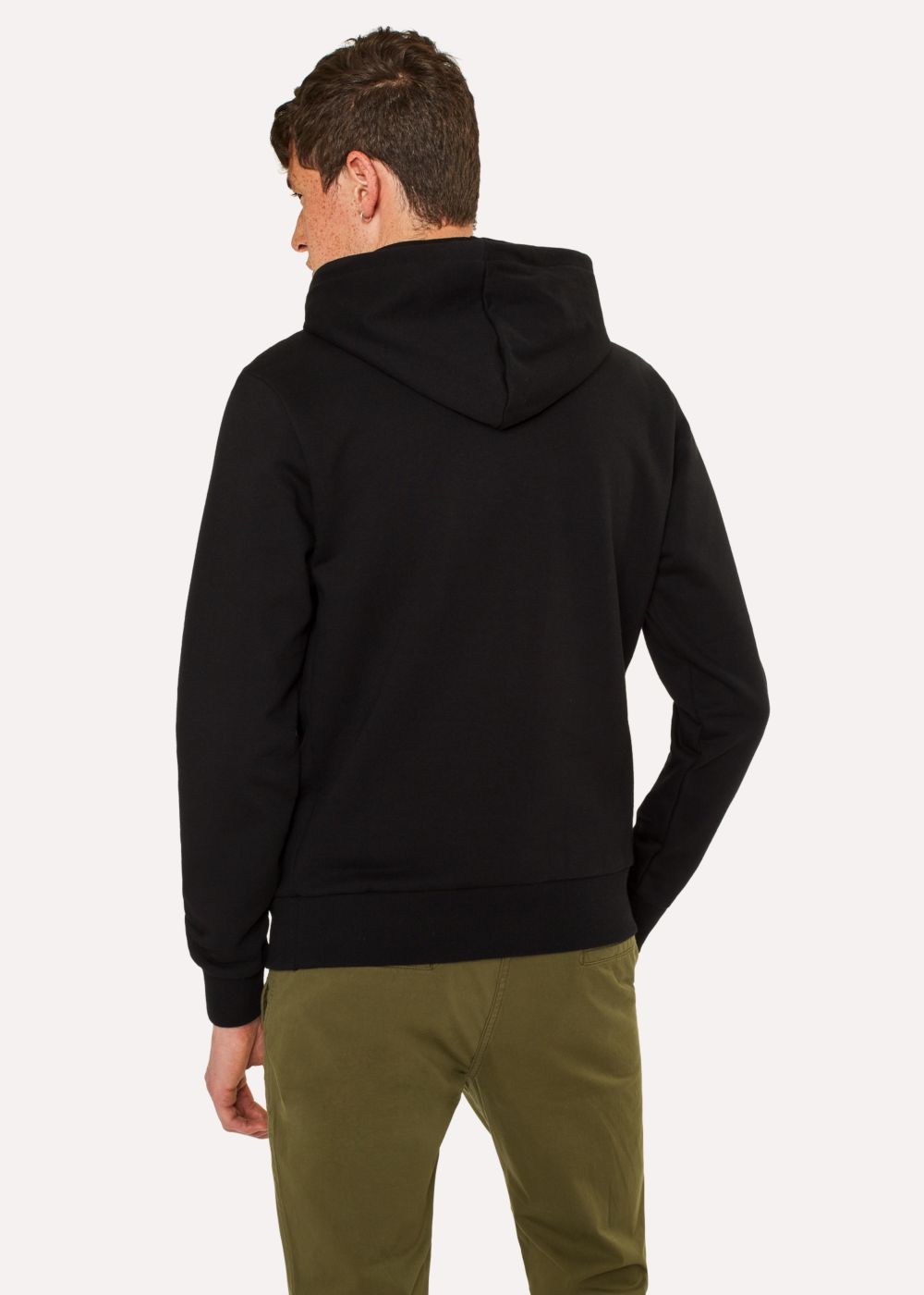 Paul Smith Men's Black Organic-Cotton Zebra Logo Hoodie