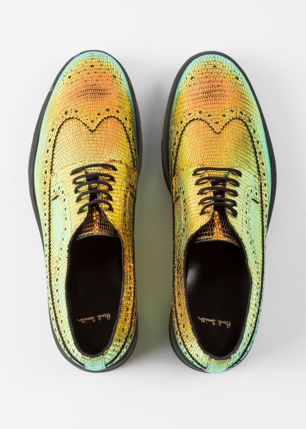 Paul Smith Womens's Iridescent Leather 'grand' Brogues With Striped Soles Sneakers