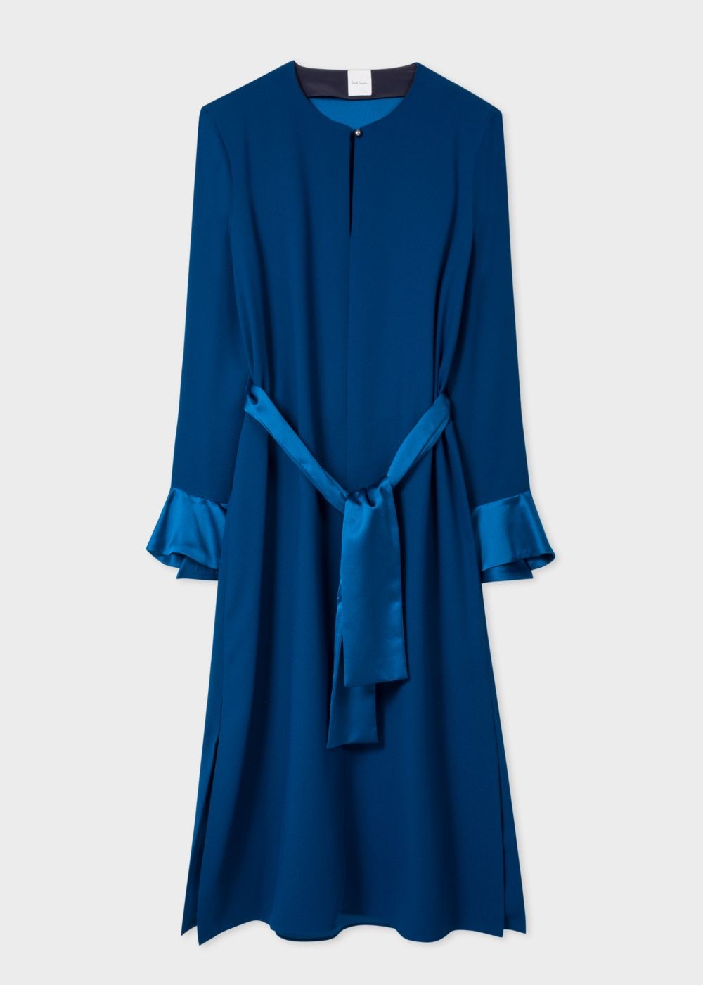 Paul Smith Women's Dark Petrol Dress With Satin Details And Waist Belt