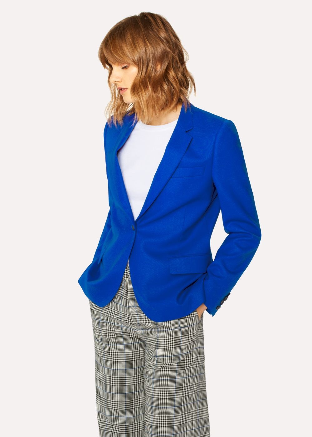 Paul Smith Womens's Indigo Wool-Hopsack Blazer With 'acapulco' Lining