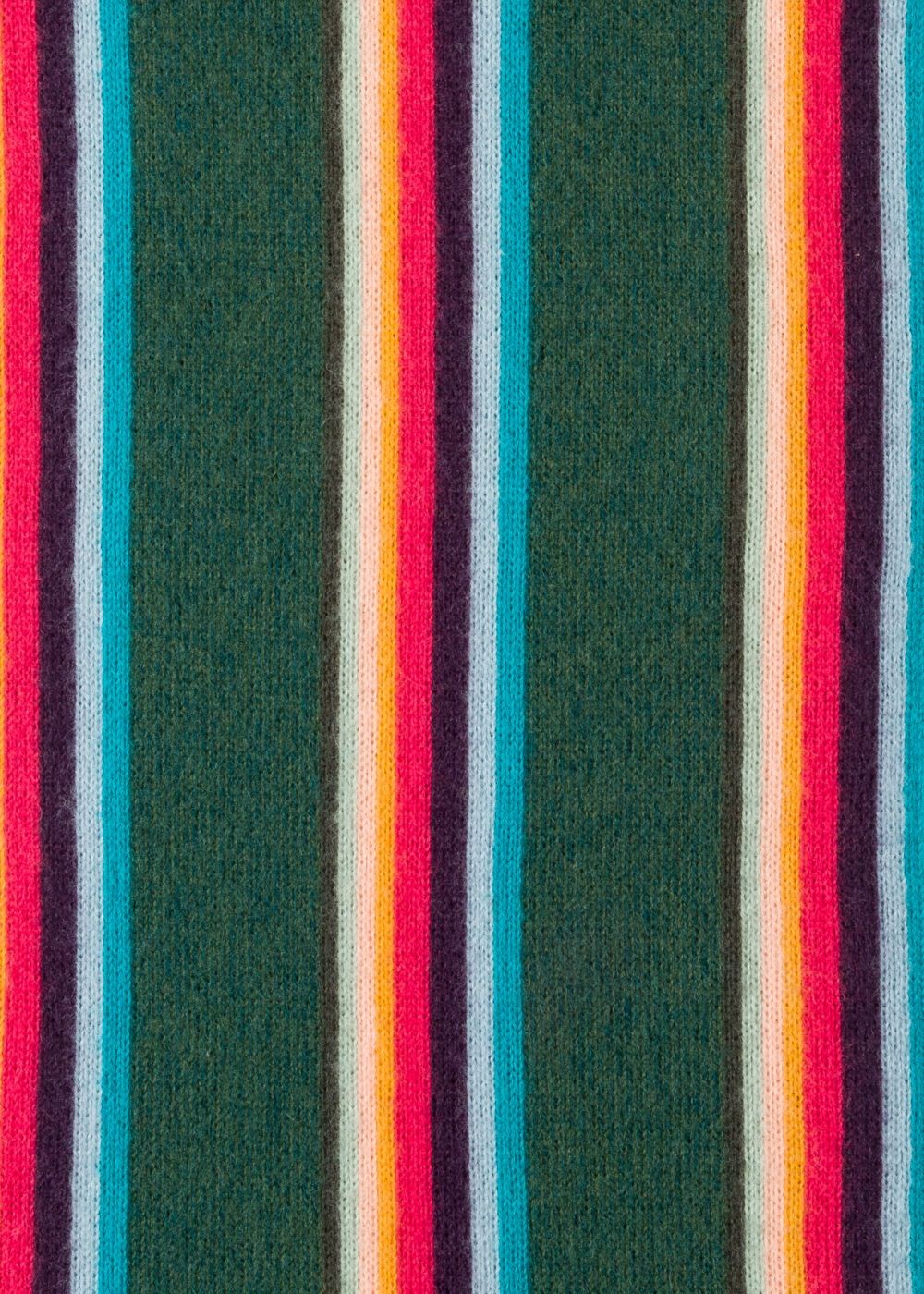 Paul Smith Men's Dark Green 'artist Stripe' Band Merino Wool Scarf