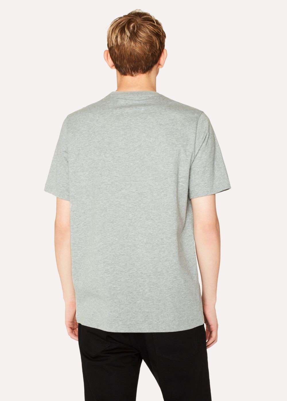 Paul Smith Men's Grey Marl Organic-Cotton Zebra Logo T-Shirt