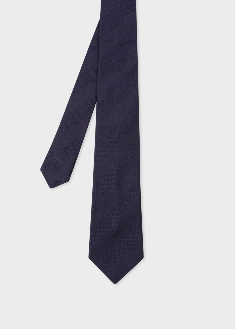 Paul Smith Men's Navy Diagonal Textured-Stripe Silk Tie