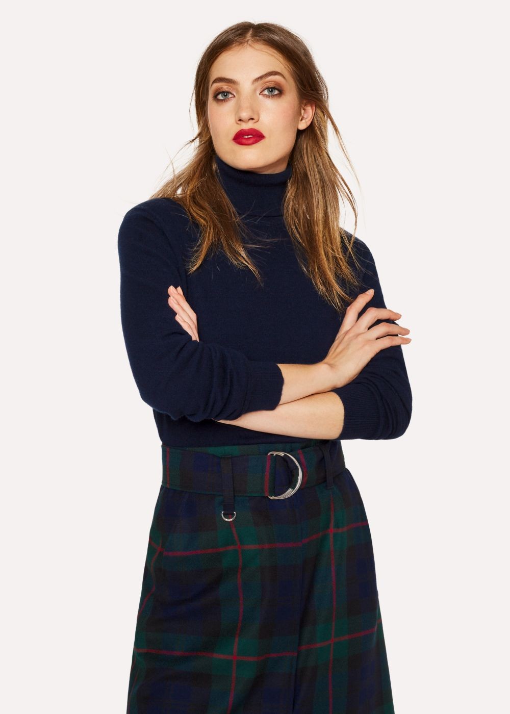 Paul Smith Lady's Dark Navy Cashmere Roll-Neck Sweater