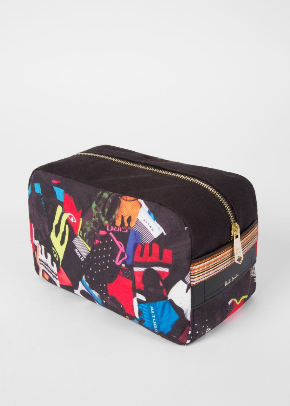 Paul Smith Men's 'cycle Gloves' Print Canvas Wash Handbag