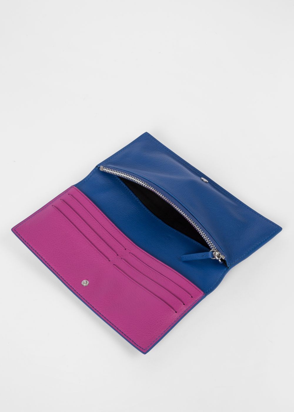 Paul Smith Lady's Blue 'karami Crocodile' Appliqué Folded Leather Wallet