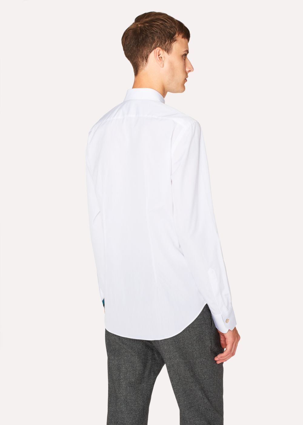 Paul Smith Men's Slim-Fit White Fil-?-Fil Cotton Tees With Sports Charm Button Placket