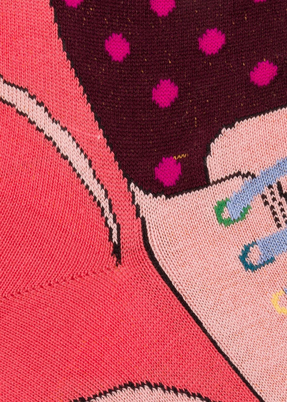 Paul Smith Lady's Pink 'trainer' Pattern Socks