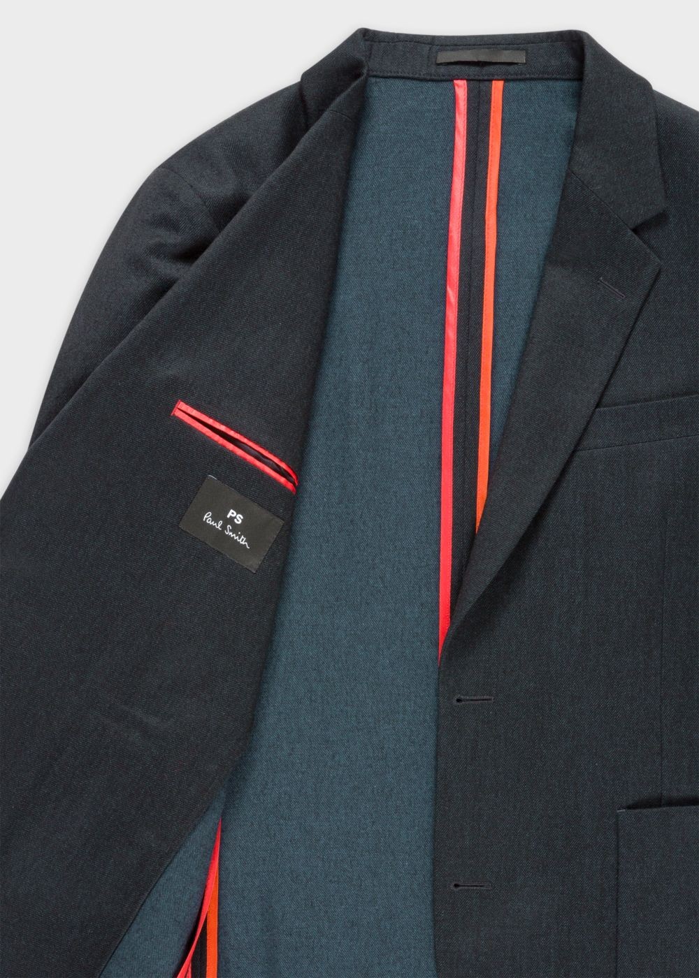 Paul Smith Men's Mid-Fit Two-Tone Navy Wool-Blend Twill Blazer Clothing