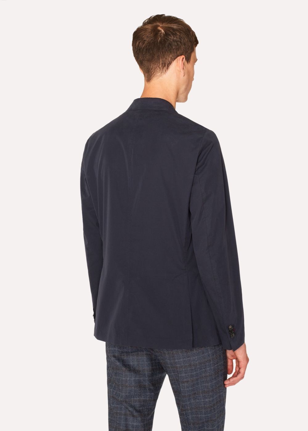 Paul Smith Mens's Tailored-Fit Dark Navy Unlined Cotton Blazer Clothing