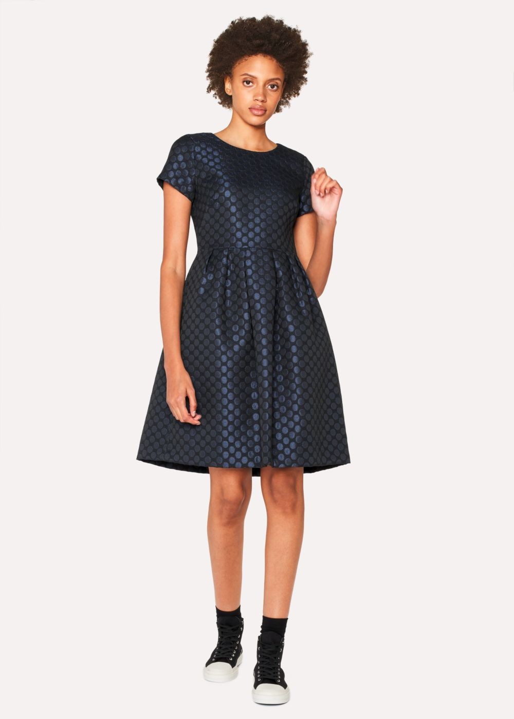 Paul Smith Women's Navy Polka Dot Jacquard Shift Dress