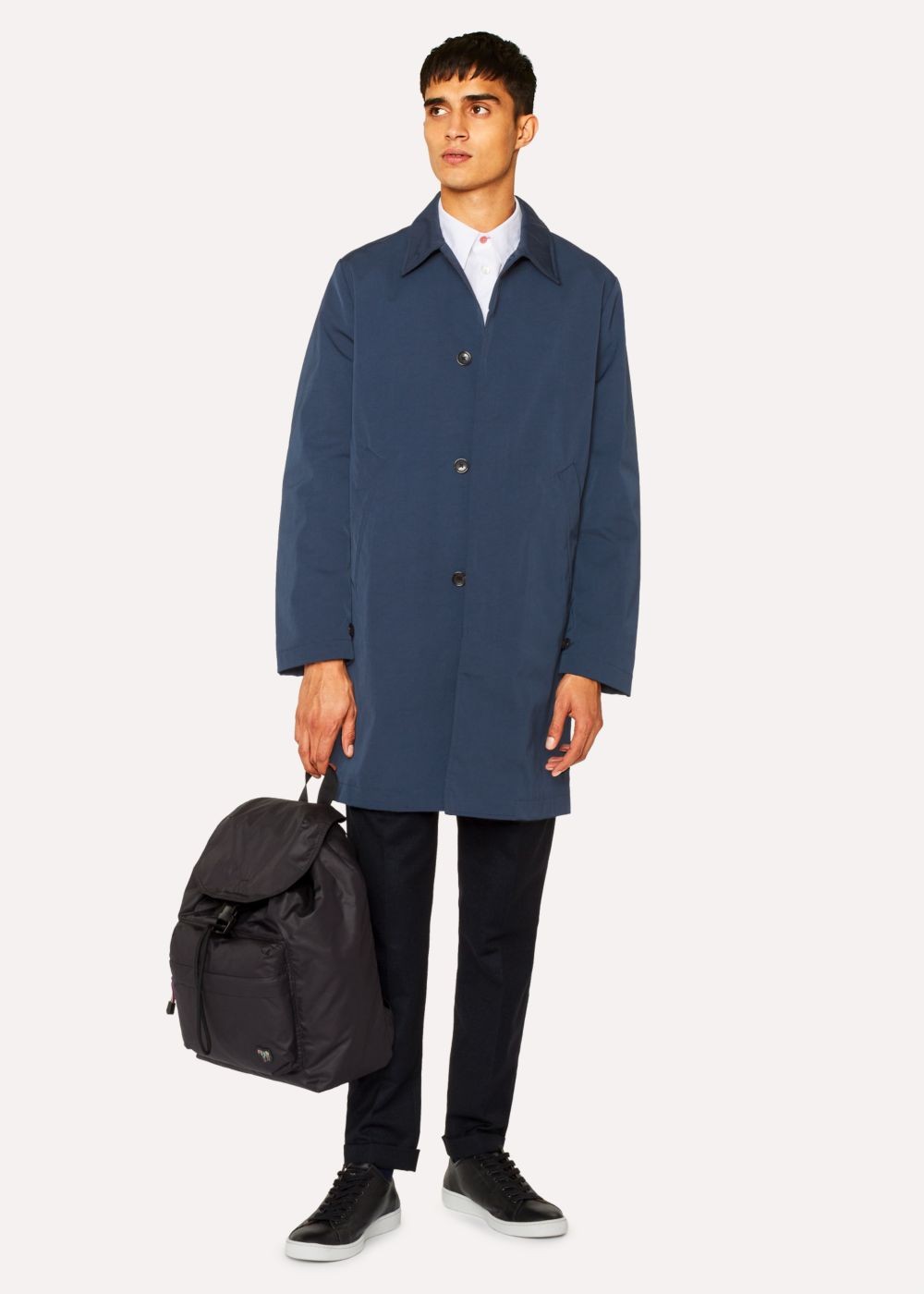 Paul Smith Mens's Petrol Cotton-Blend Unlined Mac Clothing