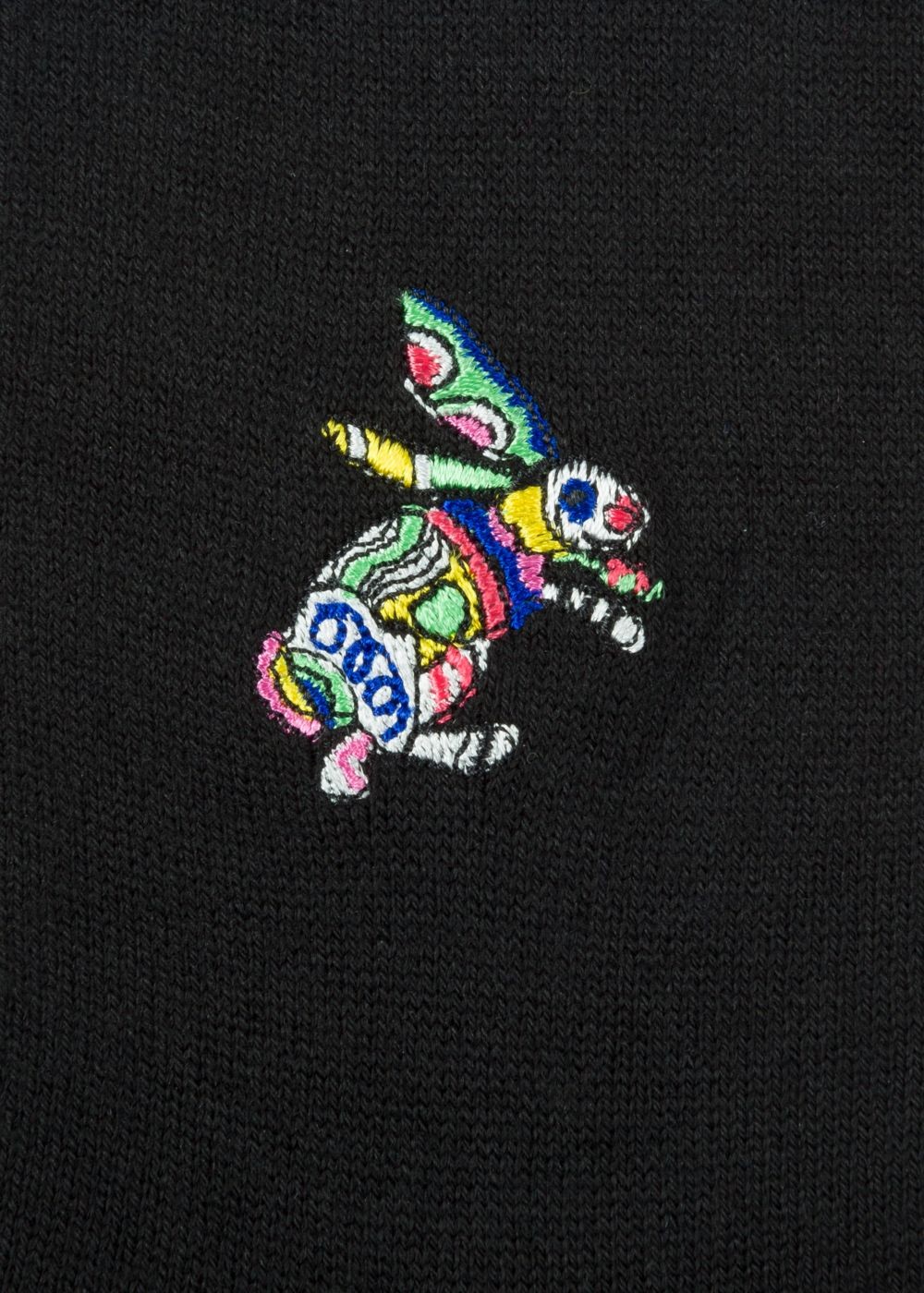 Paul Smith Lady's Black Embroidered 'karami Rabbit' Motif Socks