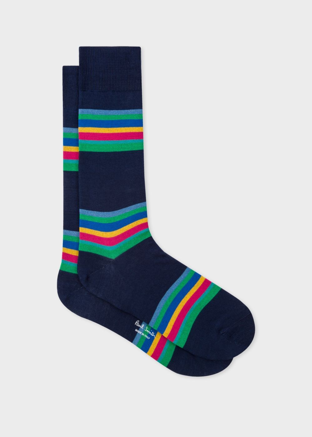 Paul Smith Men's Navy Colour-Block Stripe Socks