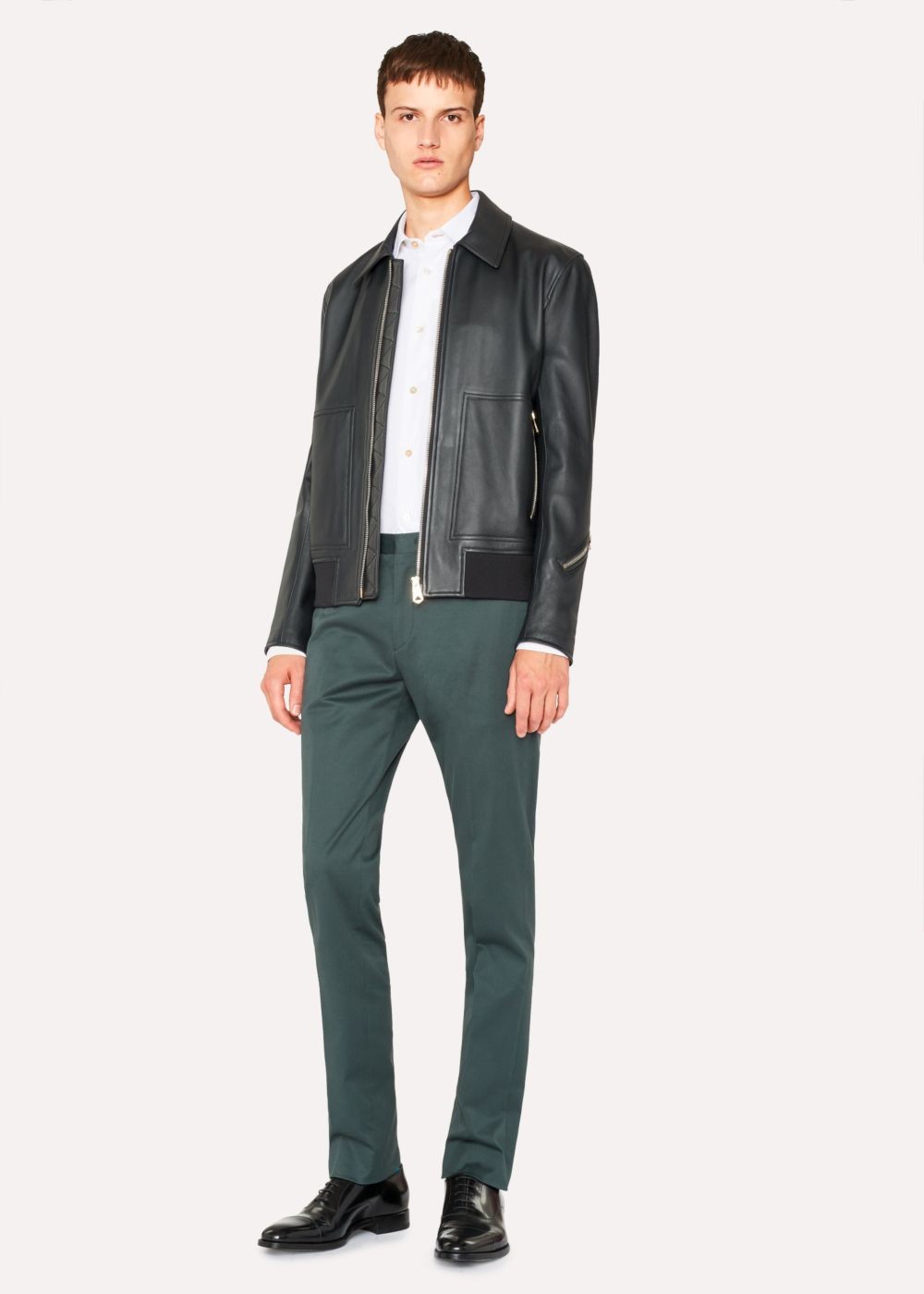 Paul Smith Men's Slim-Fit Bottle Green Stretch-Cotton Chinos Clothing