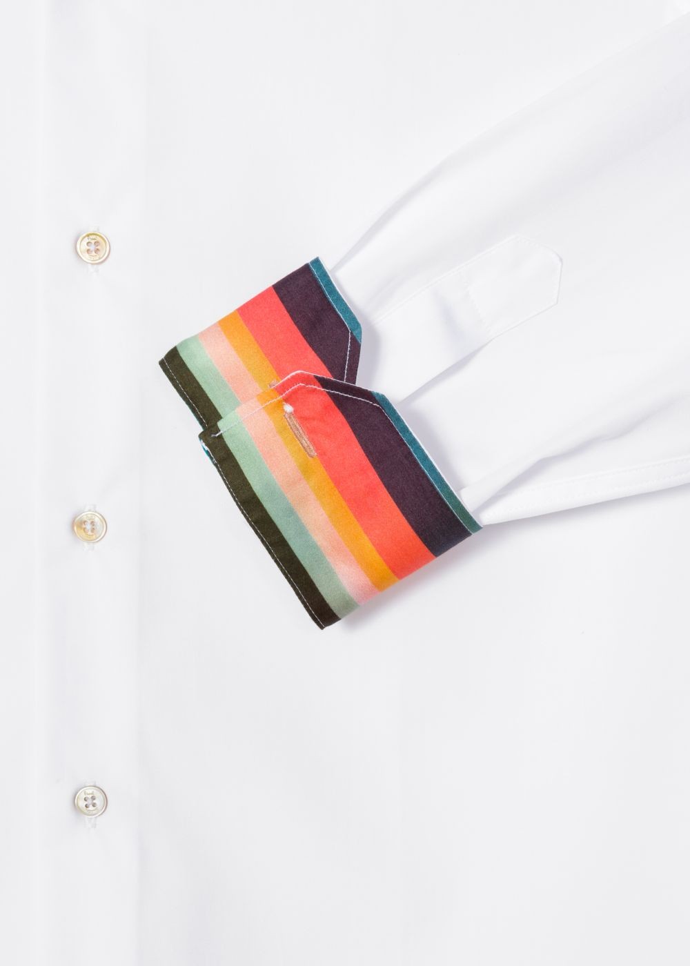 Paul Smith Mens's Tailored-Fit White Cotton 'artist Stripe' Cuff Shirt