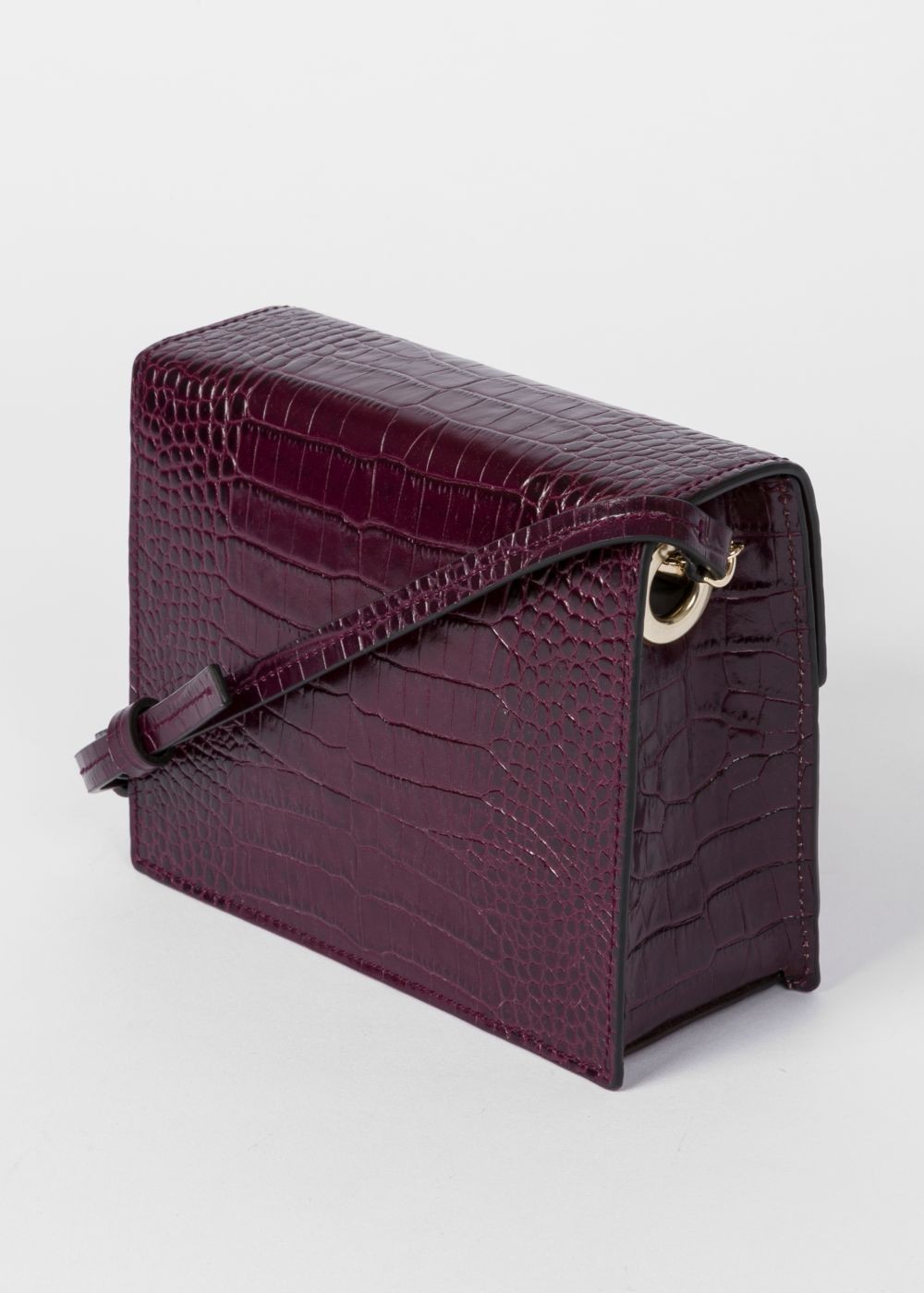 Paul Smith Women's Burgundy Mock-Croc Cross-Body HandBag