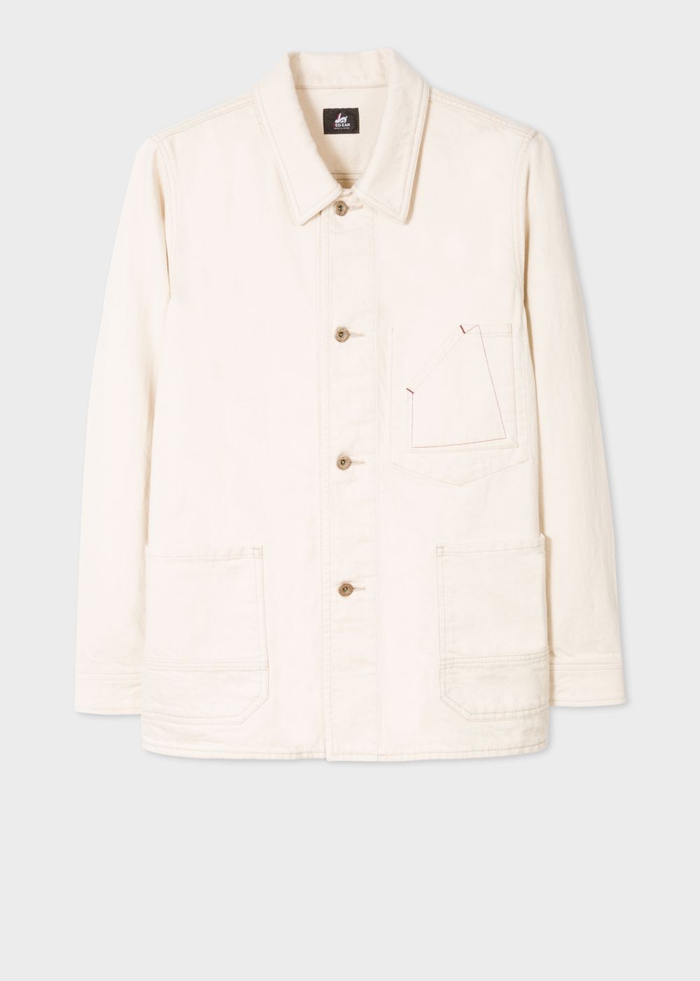 Paul Smith Men's Cream Denim Red Ear Work Jacket