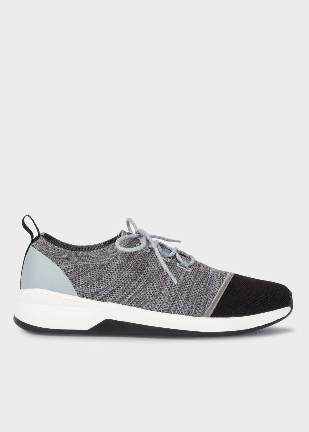 Paul Smith Men's Black And Grey Mélange 'Mentis' Knitted Trainers