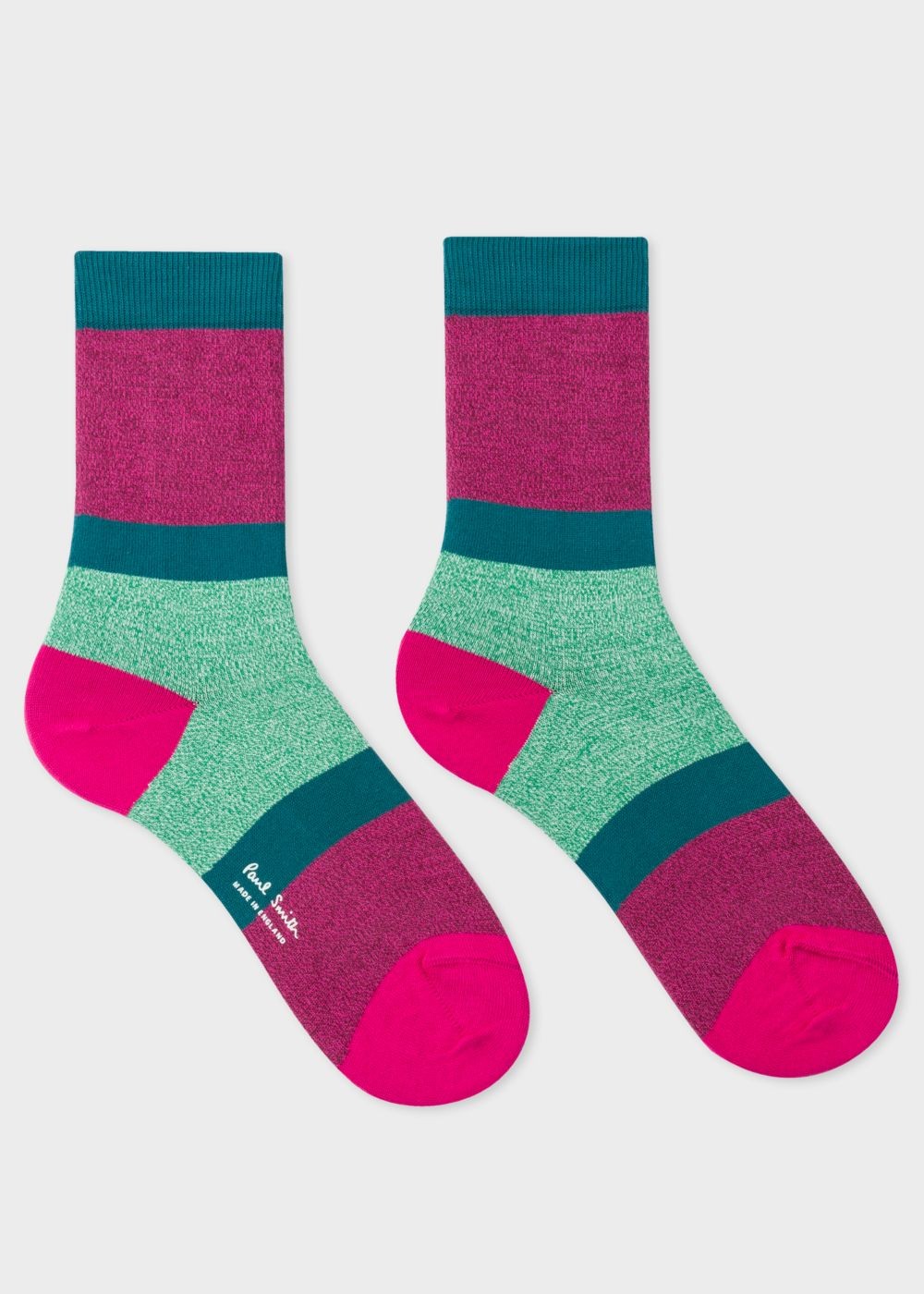 Paul Smith Women's Pink Flecked-Stripe Socks