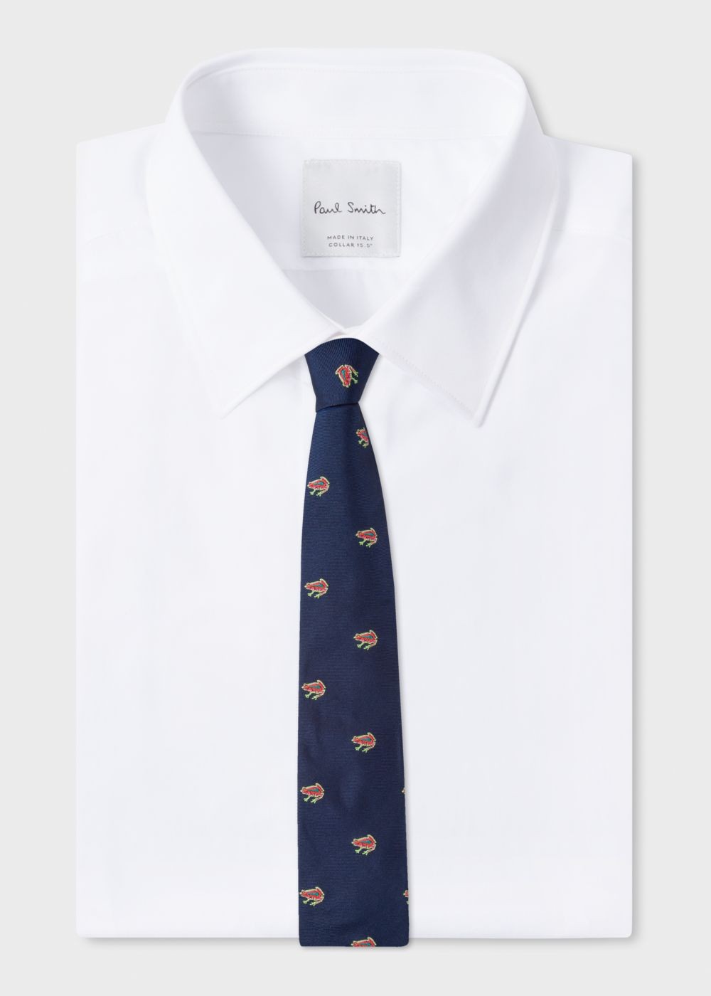Paul Smith Men's Navy Embroidered 'dreamer Frog' Narrow Silk Tie