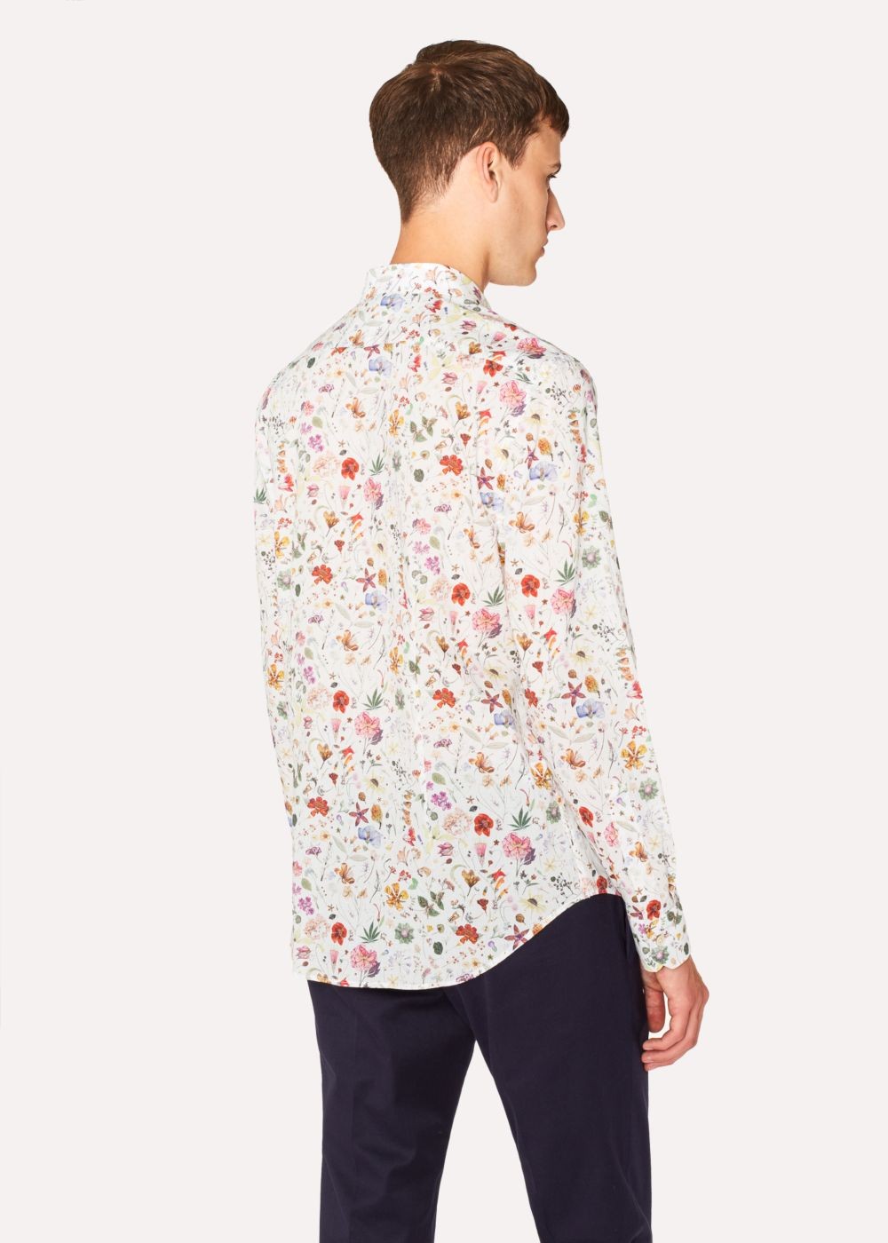 Paul Smith Men's Slim-Fit Cream Liberty Print T-Shirt With Contrast Details
