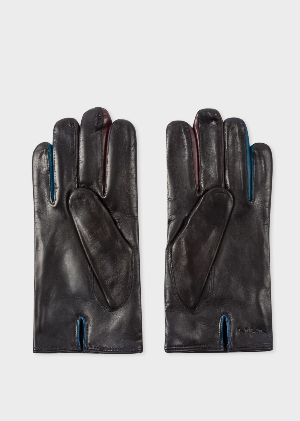 Paul Smith Men's Black Lamb Leather Concertina Gloves
